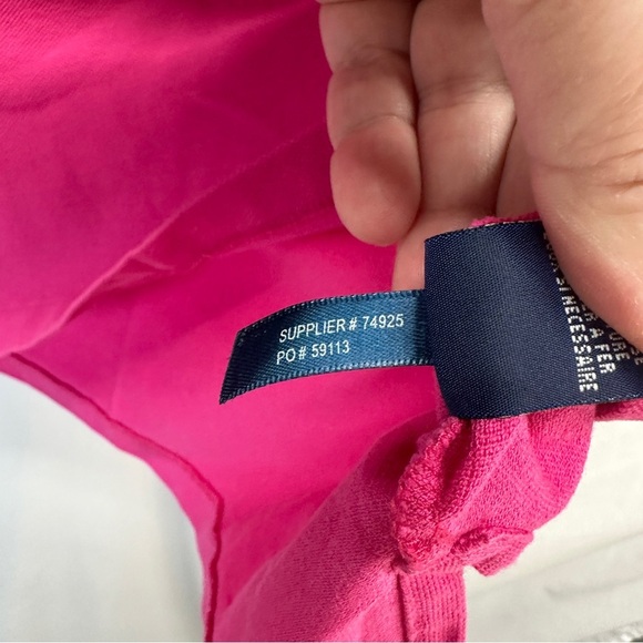 Ralph Lauren Womens Big Monogram Logo Equestrian Pink Polo Shirt Slim Fit Size L - Picture 6 of 8